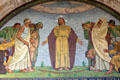 Mosaic of Christ calling people unto the church over entrance of Berlin Cathedral. Berlin, Germany