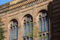 Windows, tile, & brickwork of Berlin New Synagogue. Berlin, Germany.