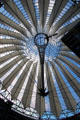 Structure of glass roof over forum at Sony Center. Berlin, Germany.
