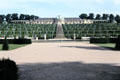 Sanssouci Palace over terraced vineyard & fountain at Sanssouci Park. Potsdam, Germany.
