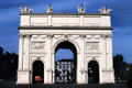 Brandenburg Gate neoclassical triumphal arch at Luisenplatz. Potsdam, Germany.