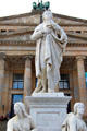Marble monument to Friedrich Schiller by Reinhold Begas before Konzerthaus Berlin on Gendarmenmarkt. Berlin, Germany.