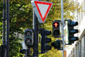 Pedestrian crossing red wait signal. Berlin, Germany.