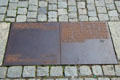 Plaque of book burning monument at Humboldt University. Berlin, Germany.