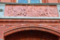 Academy of science frieze by L. Brodwolf on balcony of Rotes Rathaus. Berlin, Germany.