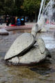 Sea turtle on Neptune Fountain. Berlin, Germany.