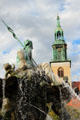 Neptune Fountain by Reinhold Bega at St Mary's Church. Berlin, Germany.