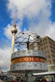 World Time Clock & TV Tower on Alexanderplatz. Berlin, Germany