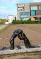 Reconciliation sculpture by Josefina de Vasconcellos at Bernauer Straße Berlin Wall Memorial. Berlin, Germany