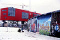 Mural painted on western side of Berlin Wall. Berlin, Germany.