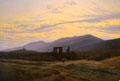 Eldena ruins in giant mountains painting by Caspar David Friedrich at Pomeranian State Museum. Greifswald, Germany.