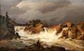 Trollhätte Falls painting by Andreas Achenbach at Pomeranian State Museum. Greifswald, Germany.