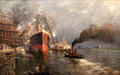 Vulcan shipyard in Stettin painting by Eduard Krause-Wichmann at Pomeranian State Museum. Greifswald, Germany.
