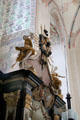Trinity carving at St. Mary's Church. Greifswald, Germany.