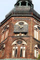 Gothic octagonal detail of St. Nicholas Church tower. Greifswald, Germany