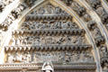 Details of carving of Passion of Christ above south entrance doors to Köln Cathedral. Köln, Germany.