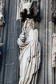 Figure of Moses beside west entrance doors to Köln Cathedral. Köln, Germany.