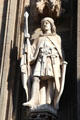Figure of knight on Köln Cathedral. Köln, Germany.