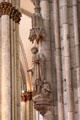 Statue of Evangelist St Matthew with his angel symbol at Köln Cathedral. Köln, Germany.