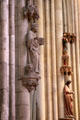 Statue of Evangelist St. Mark with his lion symbol at Köln Cathedral. Köln, Germany.