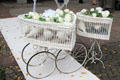 Doves in ornate baskets awaiting release after a wedding. Köln, Germany.