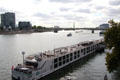 One of many tour boats traveling along Rhine River. Köln, Germany.