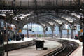 Curved track & platform of Köln Central Station. Köln, Germany