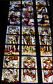 Stained glass window showing Germanic knights in Köln Cathedral. Köln, Germany.