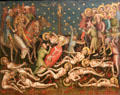 Martyrdom of the Ten Thousand painting by Master of the Small Passion in Köln at Wallraf-Richartz Museum. Köln, Germany.