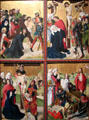 Four panels from two wings of triptych painting depicting Passion of Christ originally on the high altar of Köln's Carthusian Church of St. Barbara by Meister der Lyversberg-Passion at Wallraf-Richartz Museum. Köln, Germany.