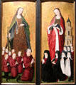 Sts. Catherine, Barbara & Donors paintings forming wings of triptych by Meister der Georgslegende in Köln at Wallraf-Richartz Museum. Köln, Germany.
