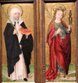 Sts. Odilia von Hohenburg & Apollonia von Alexandrien with their symbols painting Franconian at Wallraf-Richartz Museum. Köln, Germany.