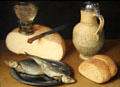Still Life with Cheese, Fish, Jug & Rummer painting at Wallraf-Richartz Museum. Köln, Germany.