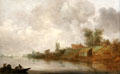 River Landscape with Fishing Barges painting by Jan van Goyen at Wallraf-Richartz Museum. Köln, Germany.