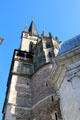 Tower & spire of Aachen Cathedral with Chapel of Hungary in foreground. Aachen, Germany.