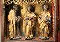 Detail of three Apostles on wing of Mass of St. Gregory altarpiece at Aachen Cathedral Treasury. Aachen, Germany.