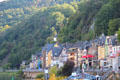 Hotels & other buildings lining Mosel River. Cochem, Germany