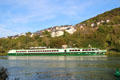 Sightseeing boat, Allegro, traveling along Mosel River. Cochem, Germany.