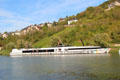 Sightseeing boat, Crucevita, on Mosel River. Cochem, Germany.
