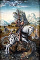 St. George on Horseback painting by Master of Döbeln High Altar at Hamburg Fine Arts Museum. Hamburg, Germany.