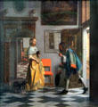 Messenger of Love painting by Pieter de Hooch at Hamburg Fine Arts Museum. Hamburg, Germany.