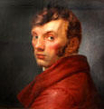 Self portrait in red coat by Philipp Otto Runge at Hamburg Fine Arts Museum. Hamburg, Germany.