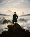 Wanderer Overlooking Sea of Fog painting by Caspar David Friedrich at Hamburg Fine Arts Museum. Hamburg, Germany.