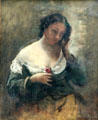 Girl with a Rose painting by Jean-Baptiste-Camille Corot at Hamburg Fine Arts Museum. Hamburg, Germany.