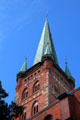 Gothic tower of St. Peter's Church. Lübeck, Germany.