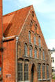 Brick building of Ernestinen school. Lübeck, Germany.