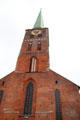 Central clock tower of St. Jacob's Church. Lübeck, Germany.
