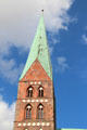 Gothic tower of St. Mary's Church. Lübeck, Germany.
