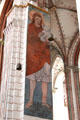 St. Christopher pillar painting at St. Mary's Church. Lübeck, Germany.