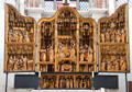 Altarpiece with scenes of life of Virgin at St Mary's Church. Lübeck, Germany.